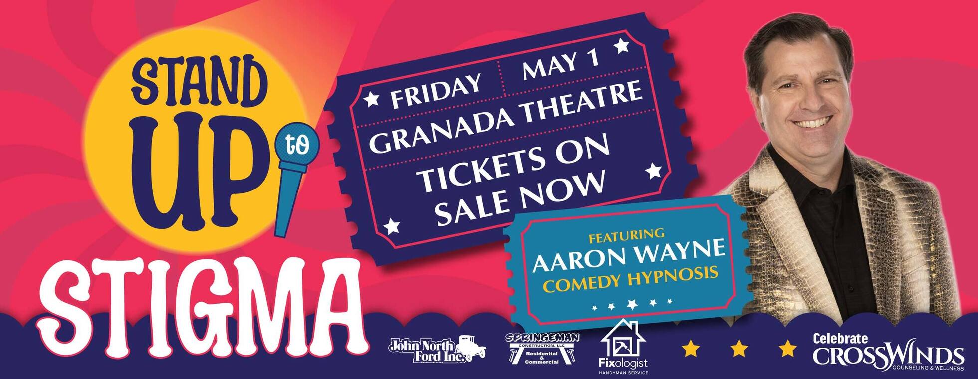 2026 Stand Up to Stigma featuring Aaron Wayne Comedy Hypnosis